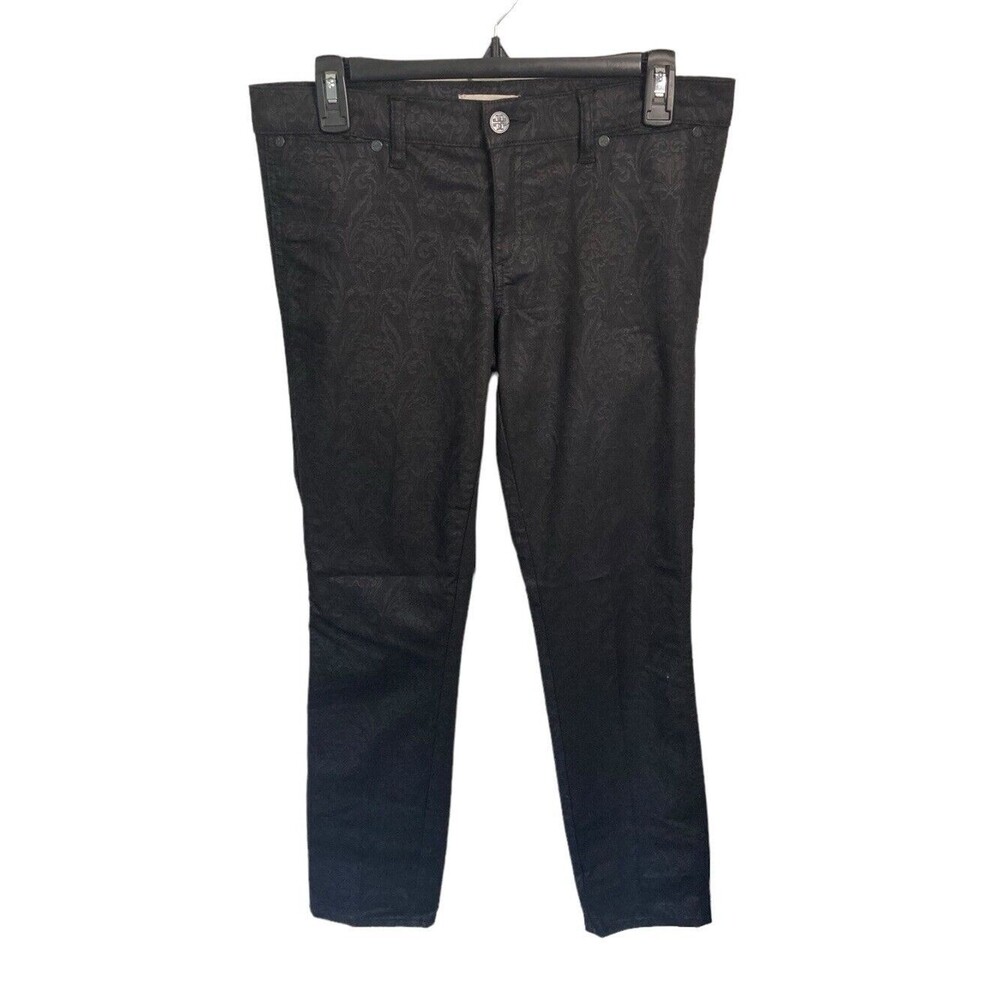 Tory Burch Black Printed Straight Leg Pants Size 28